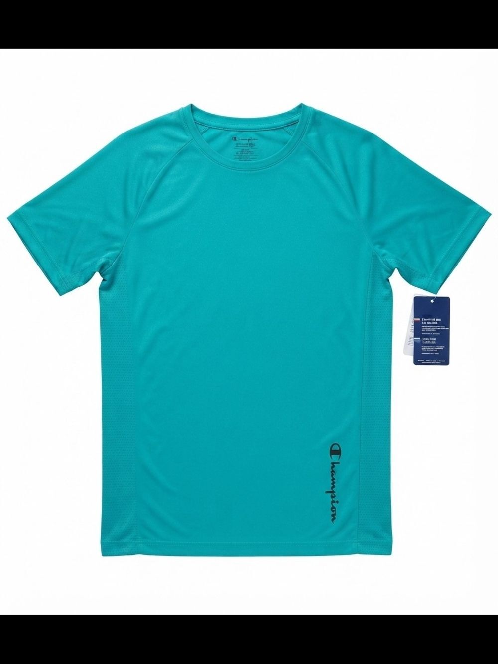 Champion Electric Cyan Signature Mesh Graphic Tee Small NWT